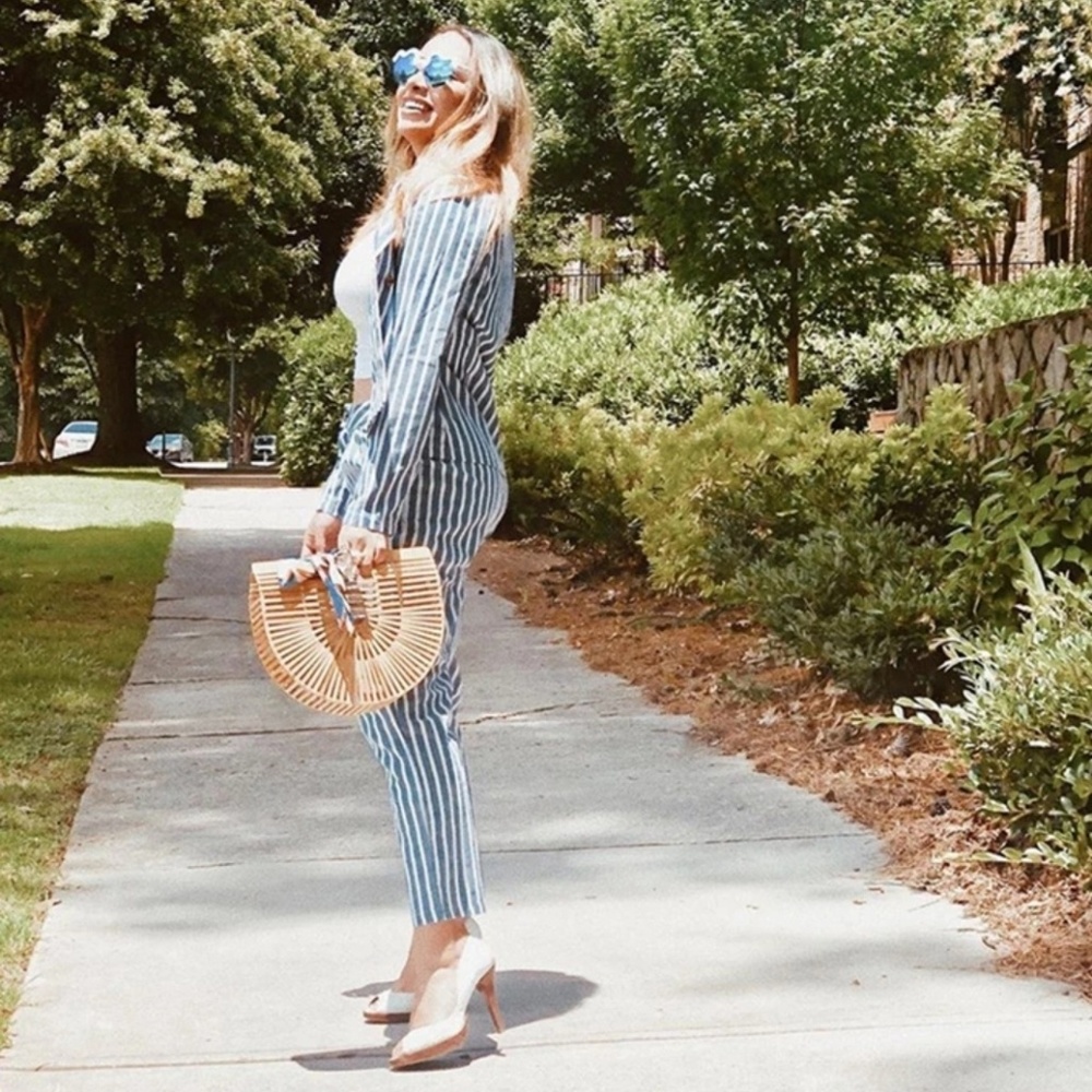 2 set Double Button Notched Collar Blazer and Pant - Picture 2 of 8